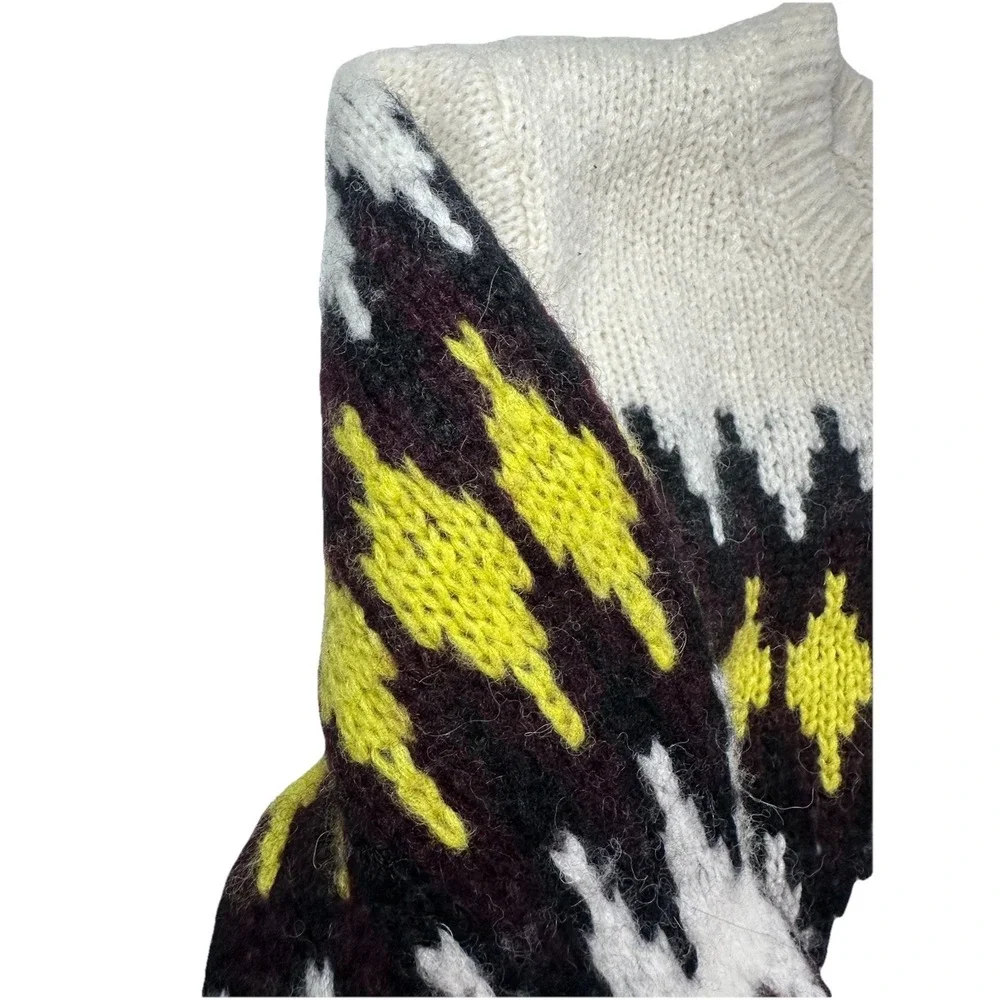 A.L.C. Women's SMALL Badgley‎ Alpaca Wool Blend Fair Isle Sweater Quiet Luxury